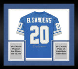 Framed Barry Sanders Detroit Lions Signed Blue Mitchell & Ness Auth Jersey
