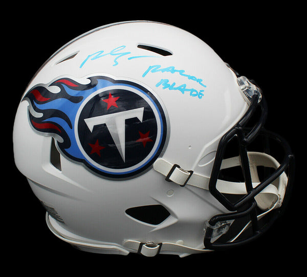 Rashaan Evans Signed Titans Speed Authentic White Matte NFL Helmet - Inscription
