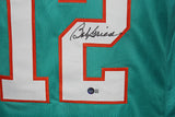 Bob Griese Autographed/Signed Pr Style Teal XL Jersey Beckett 35509