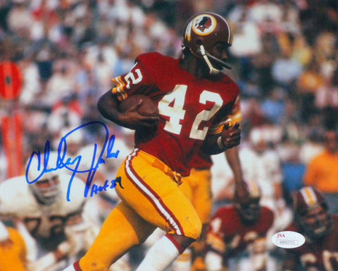 Charley Taylor Autographed Running With Ball 8x10 Photo w/ HOF- JSA W *Blue *LH