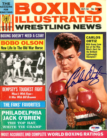 Carlos Ortiz Autographed Boxing Illustrated Magazine Cover PSA/DNA #S48537