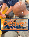 Derrick Mason Autographed Baltimore Ravens VSR4 Mini Helmet Beckett 35584