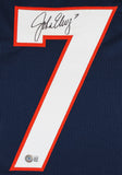 John Elway Authentic Signed Navy Blue Pro Style Jersey BAS Witnessed