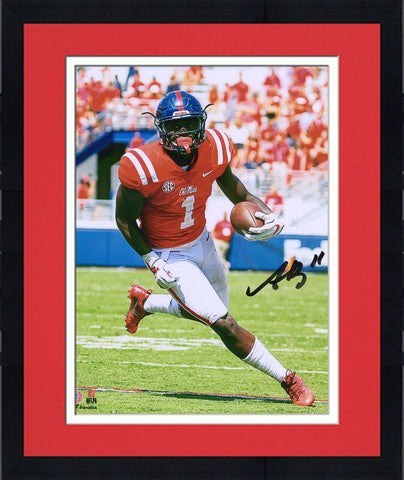 Framed A.J. Brown Ole Miss Rebels Autographed 8" x 10" Red Vertical Photograph