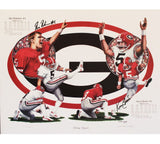 Kevin Butler and Rex Robinson Signed Georgia Bulldogs Unframed 16x20 LE Print