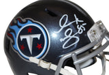 Derrick Mason Autographed Tennessee Titans Speed Mini Helmet Beckett 35585