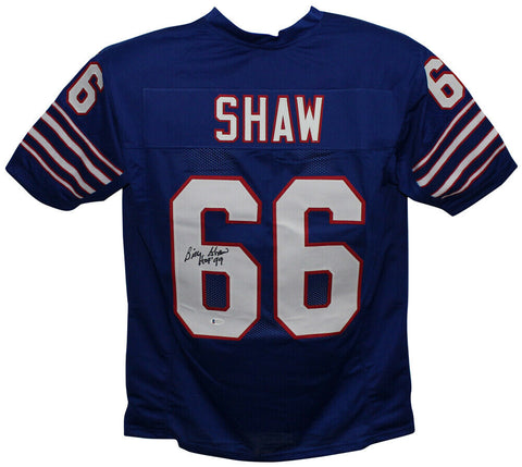 Billy Shaw Autographed/Signed Pro Style Blue XL Jersey HOF BAS 32817