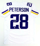 Adrian Peterson Autographed Solid White Pro Style Jersey- Beckett W Auth *2