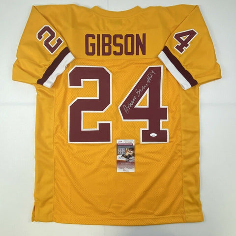 Autographed/Signed ANTONIO GIBSON Washington Yellow Football Jersey JSA COA Auto