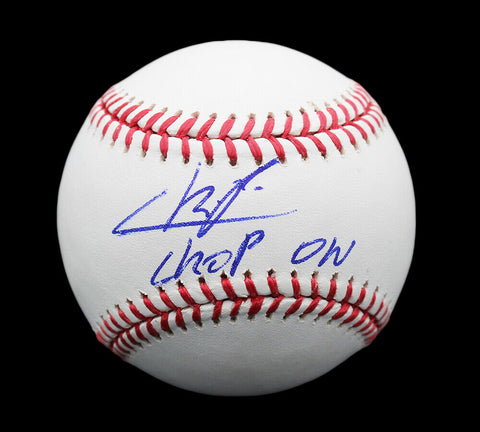 Cristian Pache Signed Atlanta Braves Rawlings OML MLB Baseball w- "Chop On" Insc