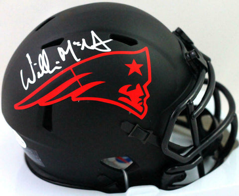 Willie McGinest Signed New England Patriots Eclipse Speed Mini Helmet- BA W