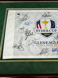 2014 Ryder Cup Signed Autographed Flag Framed to 27x20 w/ 15 Sigs JSA
