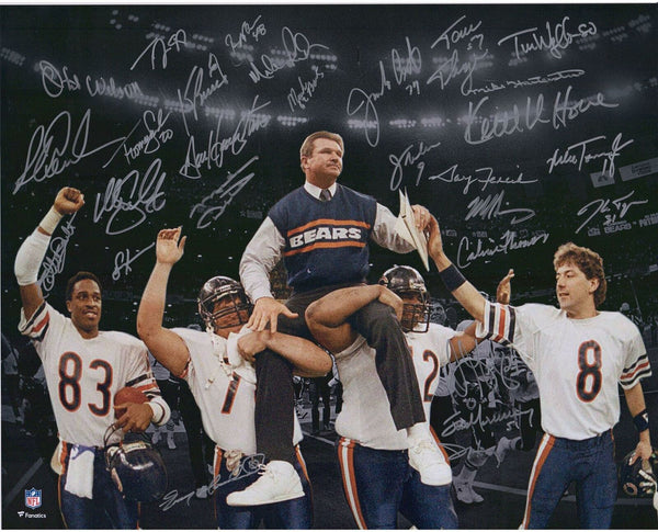 1985 Chicago Bears Signed Signed 16x20 Carrying Ditka Celebration Photo - 28 Sig