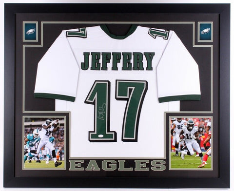 Alshon Jeffery Signed Philadelphia Eagles 35" x 43" Custom Framed Jersey (JSA )
