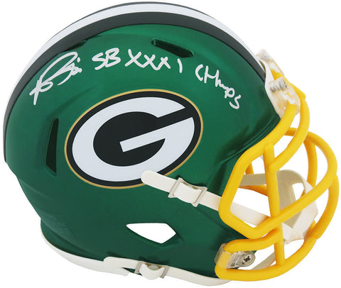 Andre Rison Signed Packers FLASH Riddell Speed Mini Helmet w/SB Champs -(SS COA)