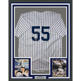 Framed Autographed/Signed Hideki Matsui 33x42 Pinstripe Baseball Jersey BAS COA