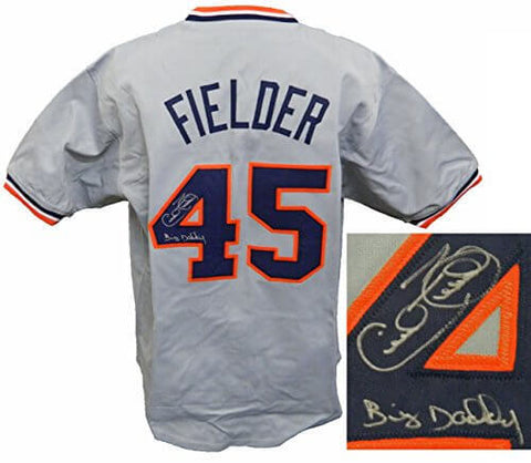 Cecil Fielder Signed Grey Custom Baseball Jersey w/Big Daddy