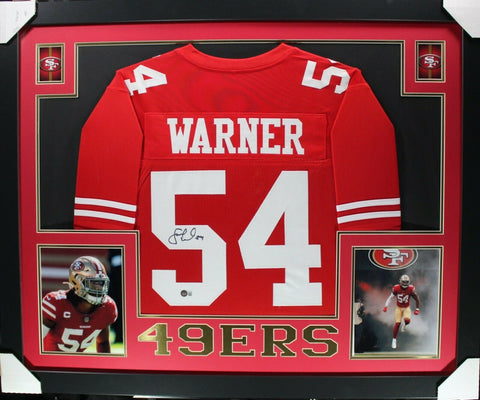 FRED WARNER (49ers red SKYLINE) Signed Autographed Framed Jersey Beckett