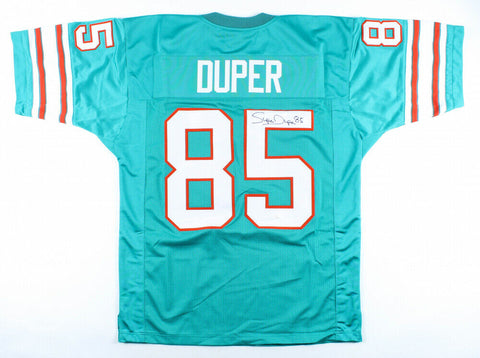 Mark "Super" Duper Signed Miami Dolphins Teal Jersey (JSA COA) 3xPro Bowl W.R.