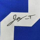 FRAMED Autographed/Signed JONATHAN TAYLOR 33x42 Indianapolis Blue Jersey JSA COA