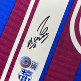 Autographed/Signed Sergio Kun Aguero FC Barcelona Soccer Jersey Beckett BAS COA