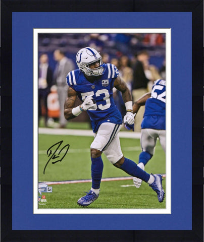 Framed Darius Leonard Indianapolis Colts Signed 8x10 Backpeddle Photograph