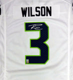 SEAHAWKS RUSSELL WILSON AUTOGRAPHED WHITE NIKE TWILL JERSEY SIZE XL RW 90928