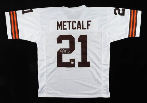 Eric Metcalf Signed Cleveland Browns White Jersey (JSA COA) 3xPro Bowl Returner