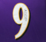JUSTIN TUCKER (Ravens purple TOWER) Signed Autographed Framed Jersey JSA