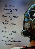 Johnny Manziel Signed Texas A&M 16x20 PF Photo Close Up 10 Insc-Beckett W Auth