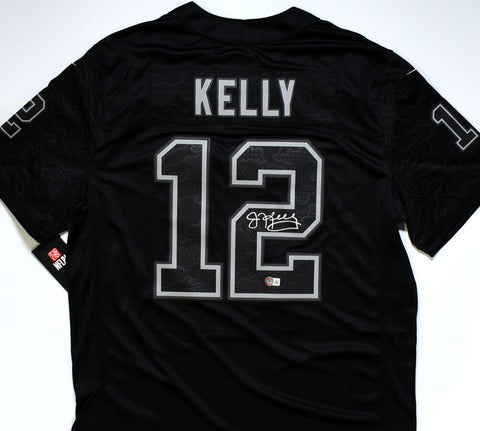 Jim Kelly Buffalo Bills Autographed Nike Black RFLCTV Jersey-Beckett W Hologram