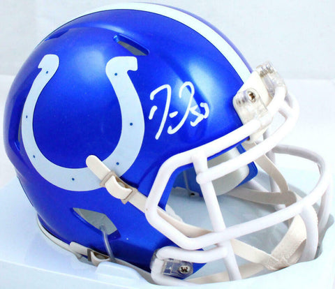 Darius Leonard Autographed Indianapolis Colts Flash Speed Mini Helmet- JSA W