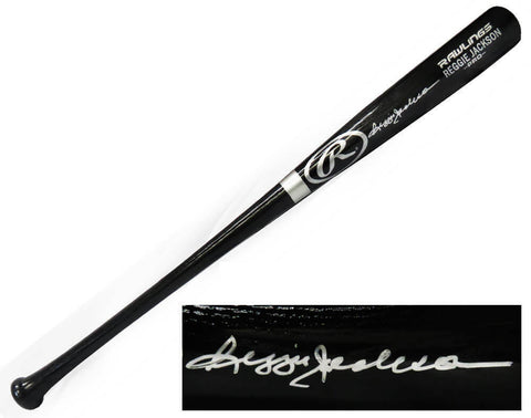 Reggie Jackson Signed Rawlings Pro Black Name Engraved Baseball Bat (PSA/DNA)