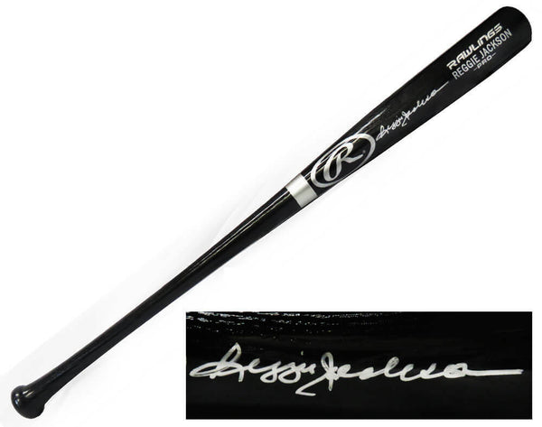 Reggie Jackson Signed Rawlings Pro Black Name Engraved Baseball Bat (PSA/DNA)