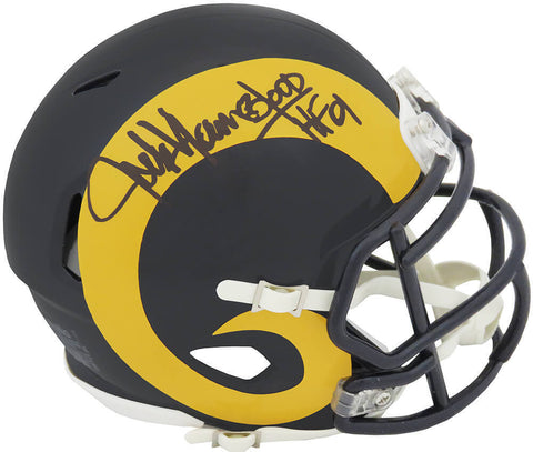 Jack Youngblood Signed LA Rams T/B Riddell Speed Mini Helmet w/HF'01 - (SS COA)