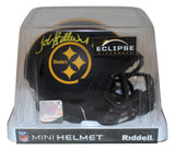 John Stallworth Signed Pittsburgh Steelers Eclipse Mini Helmet Beckett 35591