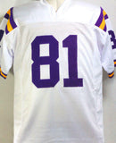 Thaddeus Moss Autographed White College Style Jersey - Beckett W Auth *8