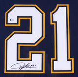 LaDainian Tomlinson Signed Chargers 35x43 Custom Framed Jersey (Beckett COA)
