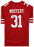 Framed Raheem Mostert San Francisco 49ers Autographed Red Nike Game Jersey