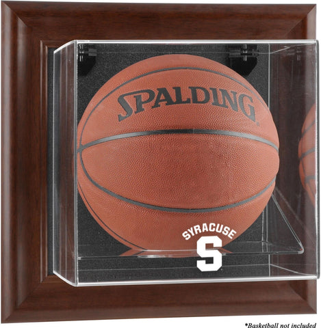 Syracuse Orange Brown Framed Wall-Mountable Basketball Display Case