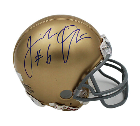 Jeremiah Koramoah Signed Notre Dame Fighting Irish Schutt Gold NCAA Mini Helmet