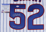 Justin Grimm Signed Cubs Custom Jersey Inscribed "2016 WS Champs" (PSA COA)