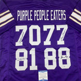 Autographed/Signed Purple People Eaters Minnesota Purple Jersey Beckett BAS COA