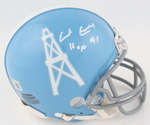 Earl Campbell Signed Houston Oilers Mini Helmet (Beckett COA) 5xPro Bowl R.B.