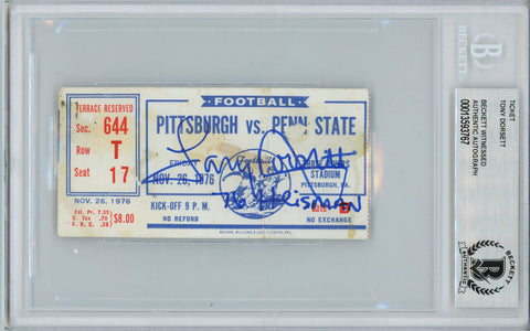 Tony Dorsett Signed Cowboys 11/26/1976 Ticket Stub Heisman 76 BAS Slab 34998