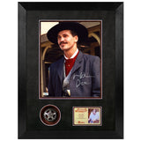 Val Kilmer Autographed Tombstone Doc Holliday 8x10 Photo & Deputy Badge Display