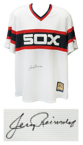 Jerry Reinsdorf Signed Chicago White Sox 1980's T/B Majestic White Jersey - SS