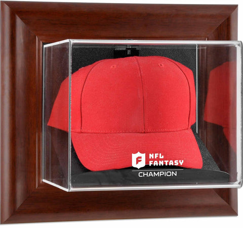 NFL Fantasy Football Champ Brown FRMD Wall-Mountable Cap Team Logo Display Case