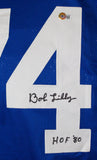 Bob Lilly Autographed Blue Pro Style Jersey w/HOF-Beckett W Hologram *Black