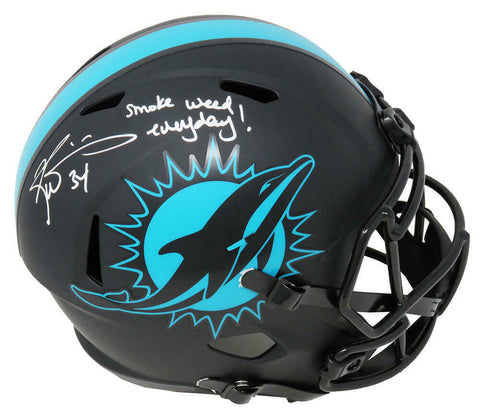 Ricky Williams Signed Dolphins Eclipse Riddell F/S Speed Helmet w/Weed INS - SS